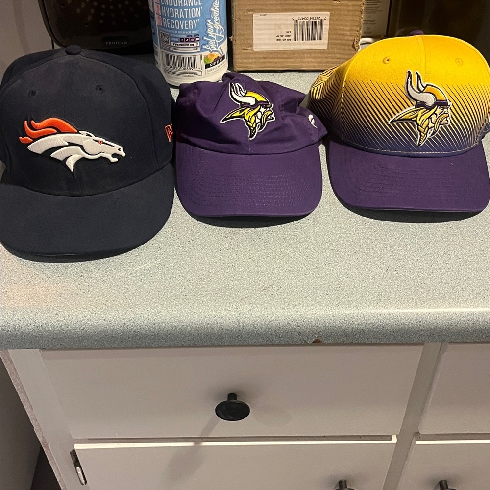NFL Black, Purple, and Yellow Caps